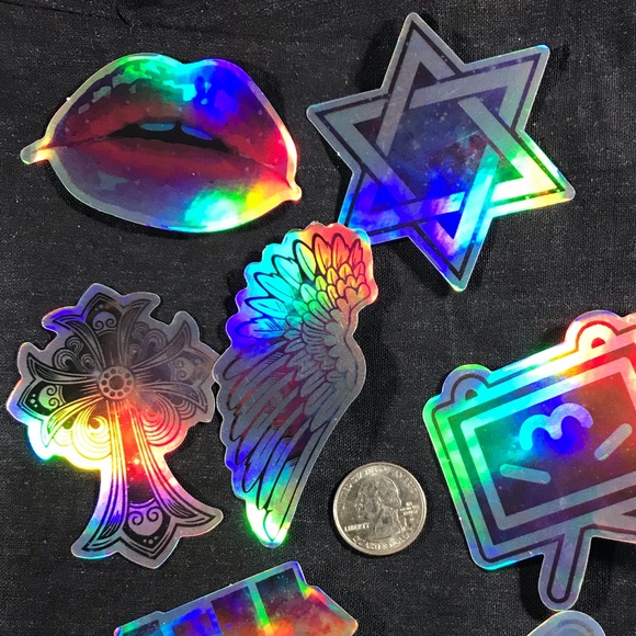 LIPS Metallic Prismatic Rainbow Reflective Sticker - Picture 4 of 4